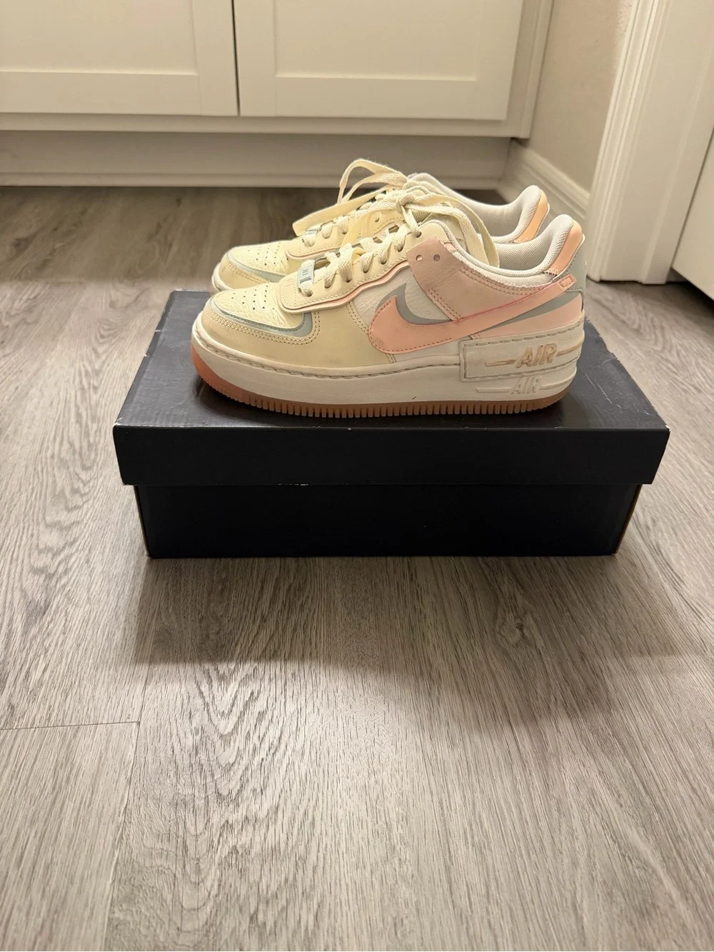 Nike Kids Air Force 1 Low - Cream, Pink & Light Blue